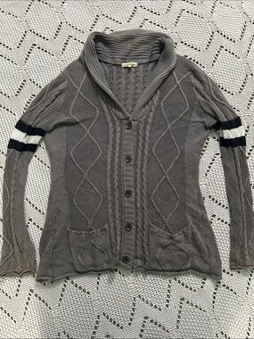 Buckle Gilded Intent Distressed Varsity Cardigan Sz L